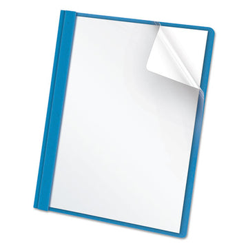 Oxford™ Clear Front Standard Grade Report Cover, Three-prong Fastener, 0.5" Capacity, 8.5 X 11, Clear-light Blue, 25-box freeshipping - TVN Wholesale
